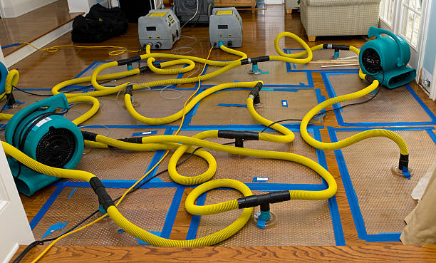 Professional Flood Damage Restoration technician working in Donnelsville, OH